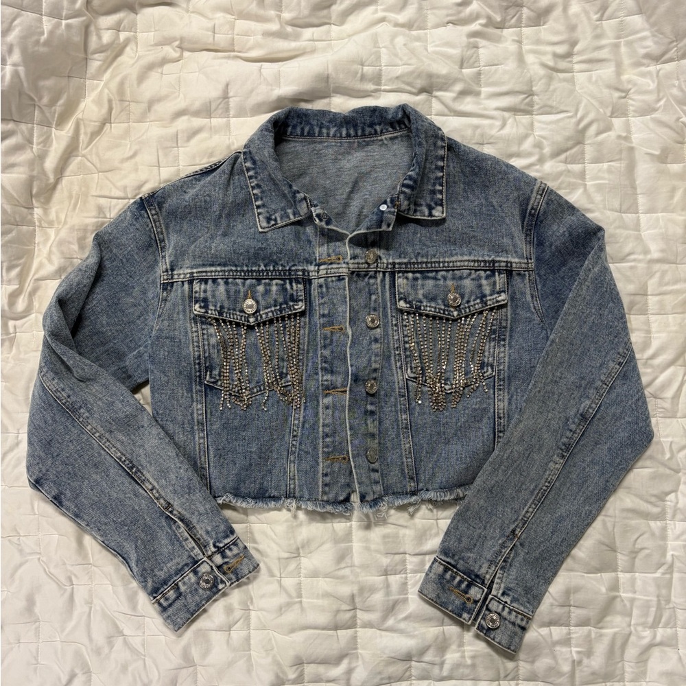 Denim Studded Women's Jacket